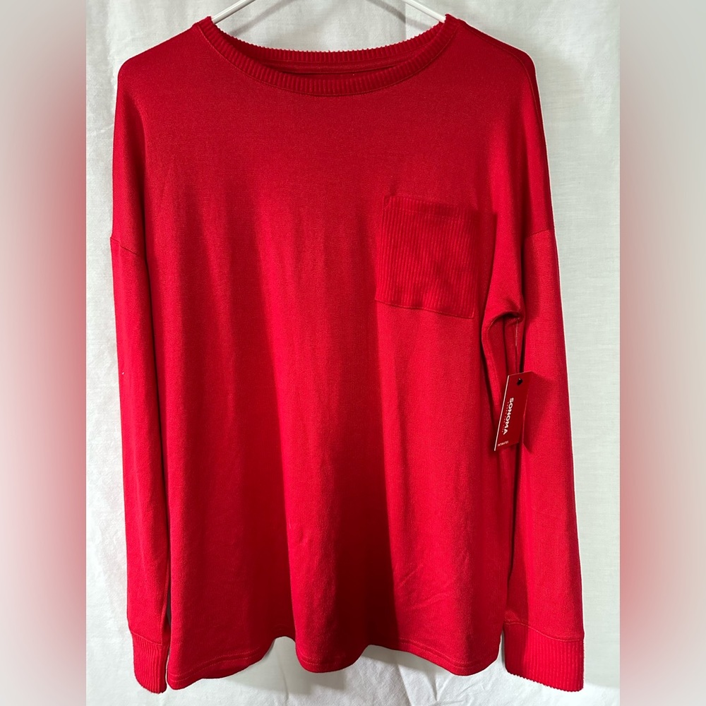NWT . Women’s red pajama shirt. Size Small